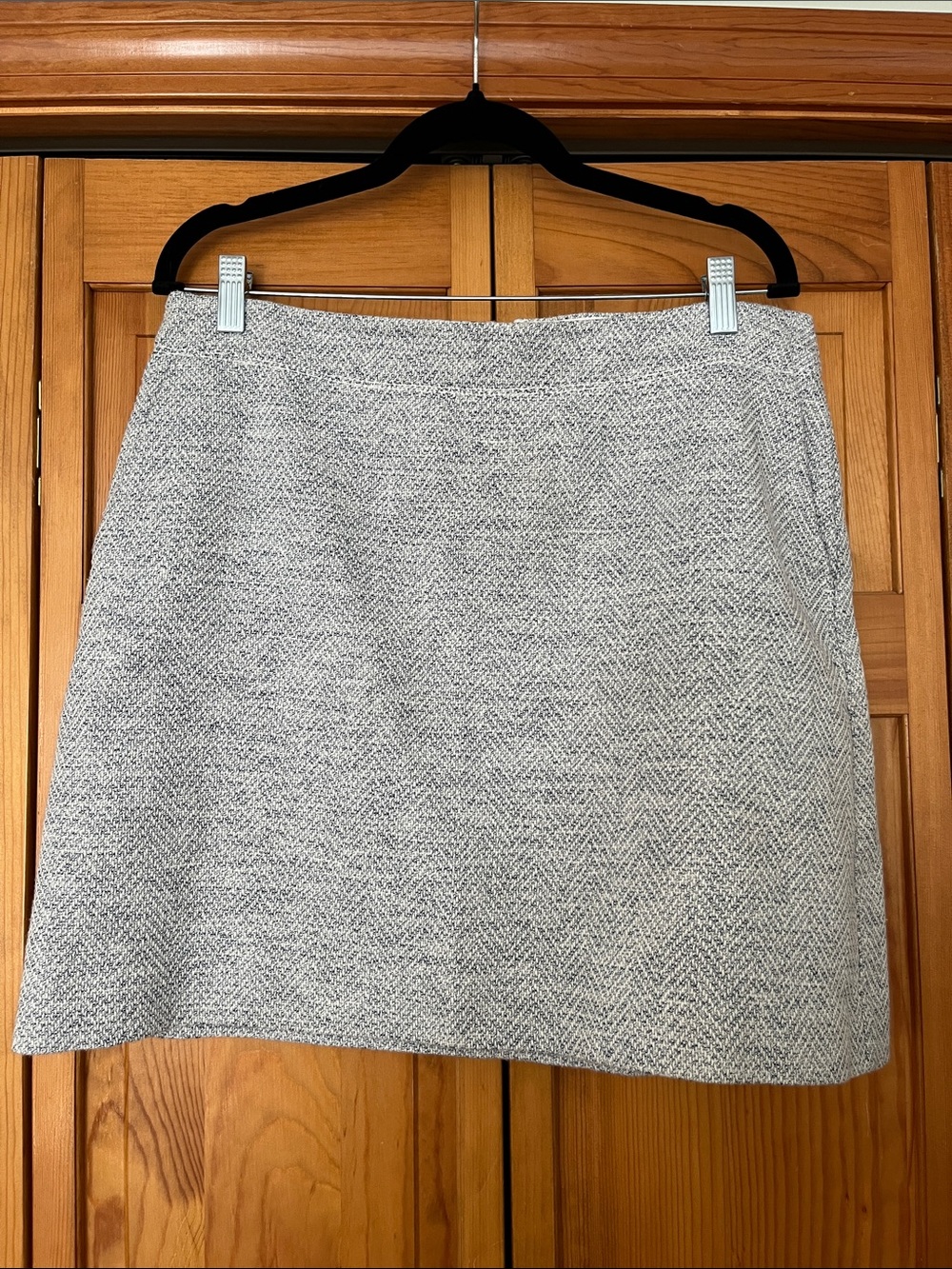 LOFT Blue-Gray Tweed A-Line Skirt
